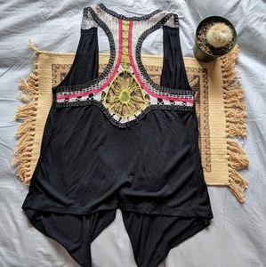 Black macrame vest